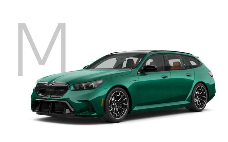 The new BMW M5 Touring in green with M logo. | BMW of Roxbury in Kenvil NJ